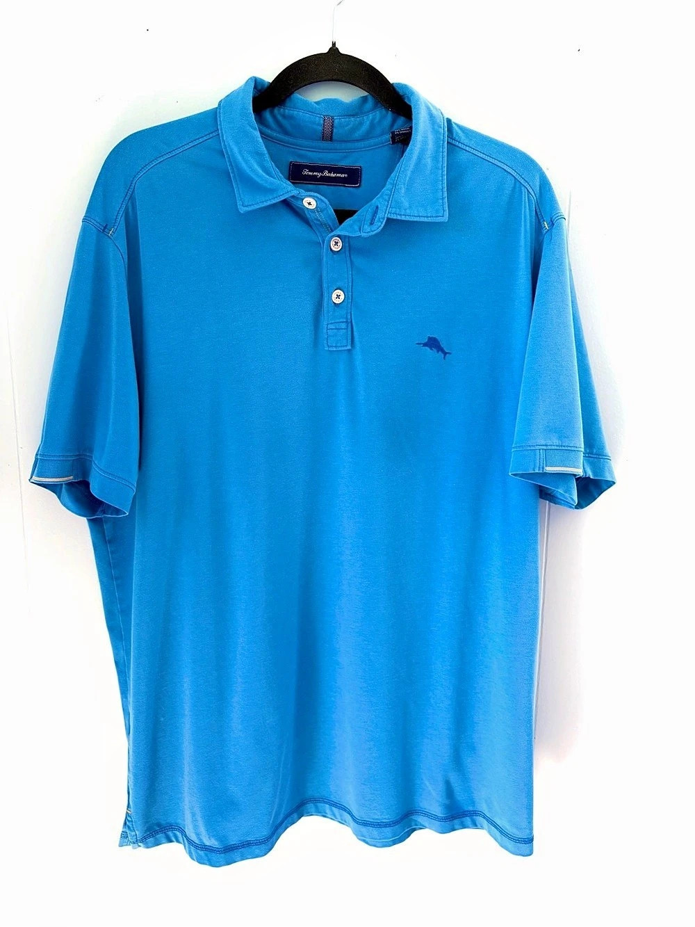 Tommy Bahama Men's Blue Cotton Golf Polo Size L